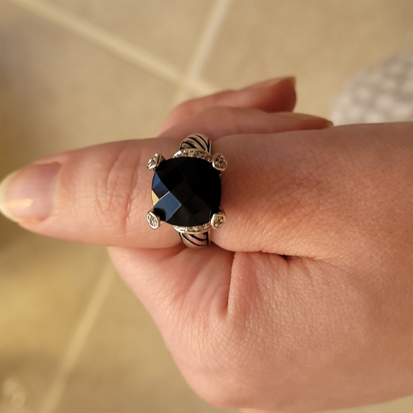Onyx silver plated ring - Picture 2 of 8